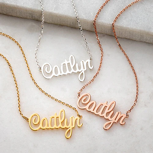 Sterling Silver Fancy Script Name Necklace - Image 3