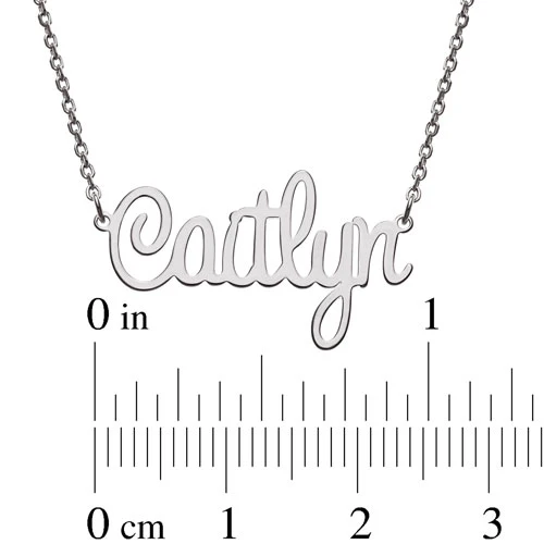 Sterling Silver Fancy Script Name Necklace - Image 4