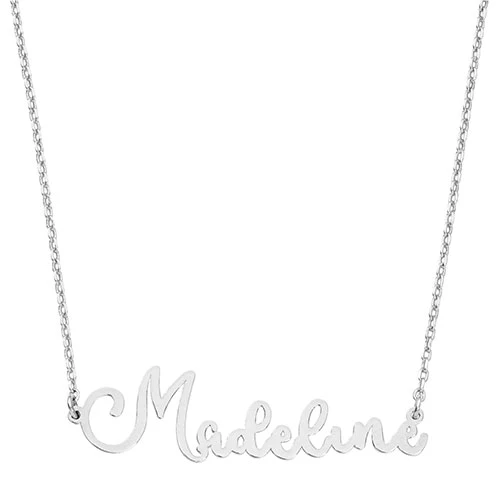 Sterling Silver Fancy Script Name Necklace - Image 2
