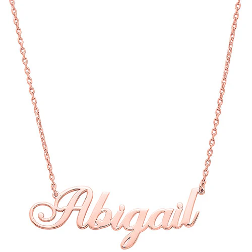 Sterling Silver Fancy Script Name Plaque with Free Fresh Water Pearl Earrings - Image 5