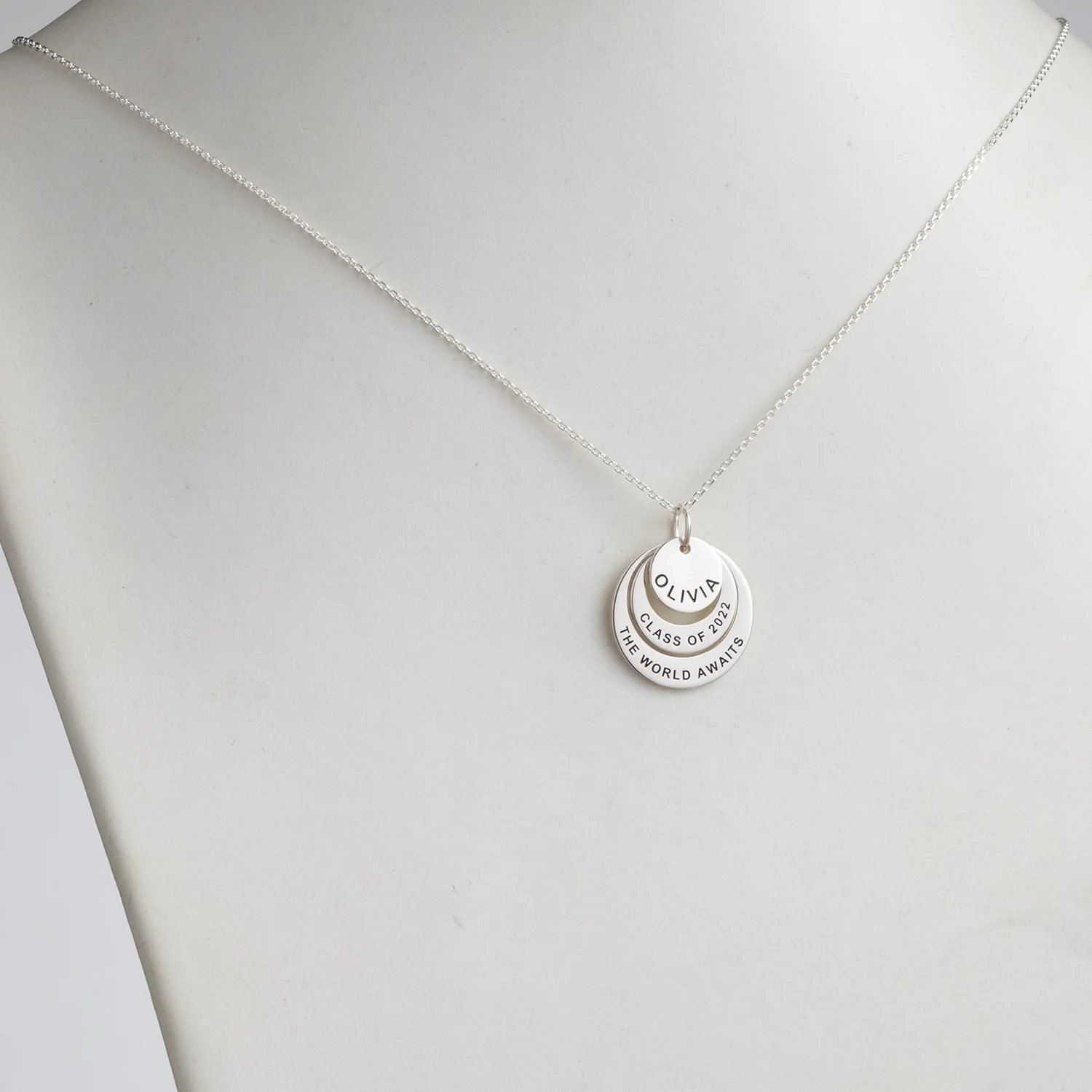 Sterling Silver Graduation Nesting Circles Necklace - Image 2
