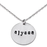 Sterling Silver Hand Stamped Name Disc - Image 2