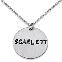 Sterling Silver Hand Stamped Name Disc Pendant - Image 2