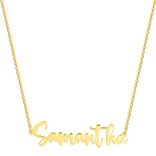 Sterling Silver Handwritten Name Plaque Necklace - Image 3