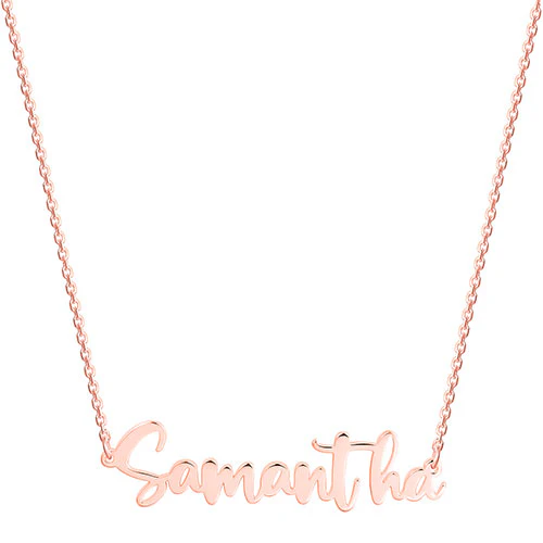 Sterling Silver Handwritten Name Plaque Necklace - Image 5