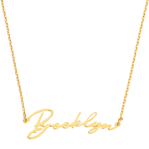 Sterling Silver Handwritten Script Name Necklace - Image 4