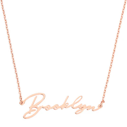 Sterling Silver Handwritten Script Name Necklace - Image 6