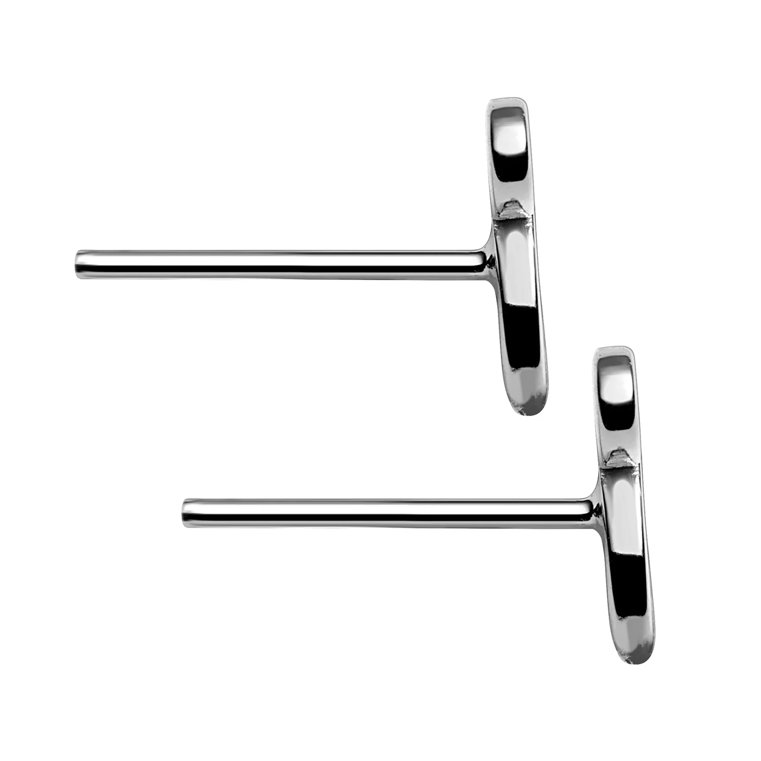 Sterling Silver Initial Button Earrings - Image 4