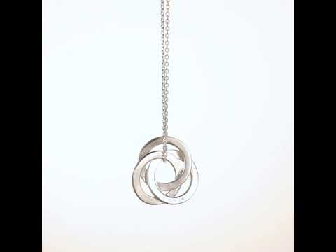 Sterling Silver Interlocking Rings Engraved Names Necklace - Image 7