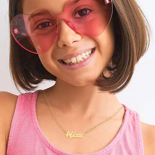 Sterling Silver Kid's Bold Script Name 16 Necklace - Image 5