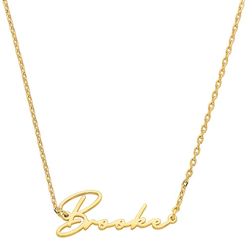 Sterling Silver Kid's Handwritten Script Name Plaque 16 Necklace - Image 2