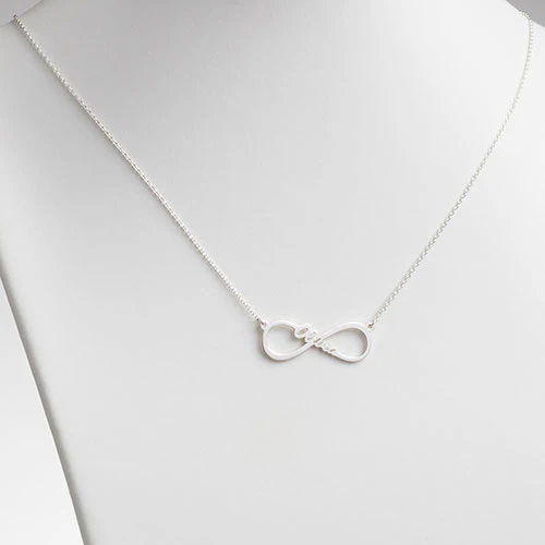 Sterling Silver Kid's Infinity Name Plaque 16 Necklace - Image 4