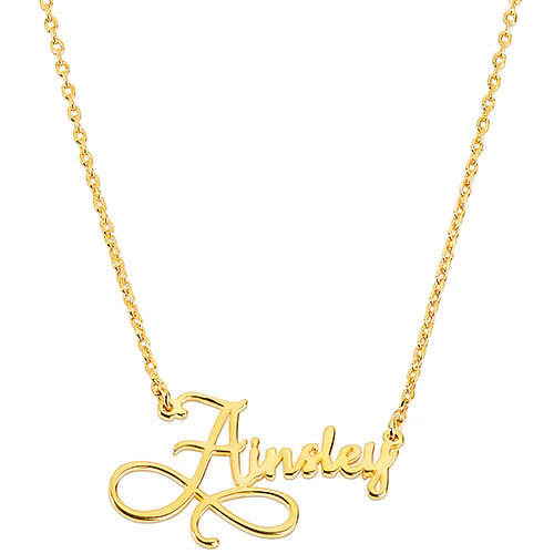 Sterling Silver Kid's Petite Script Infinity Name Plaque 16 Necklace - Image 4