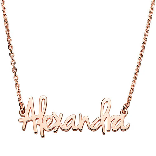 Sterling Silver Kid's Petite Script Name 16 Necklace - Image 5