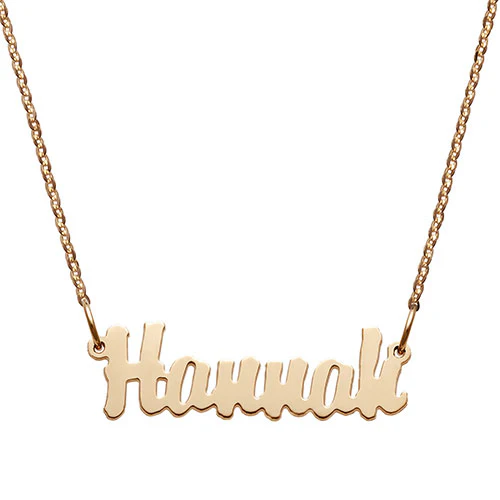 Sterling Silver Kid's Script Name Plaque 16 Necklace - Image 2