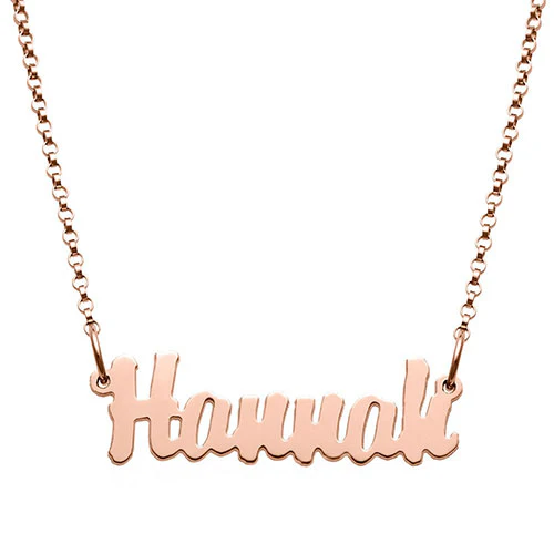 Sterling Silver Kid's Script Name Plaque 16 Necklace - Image 3