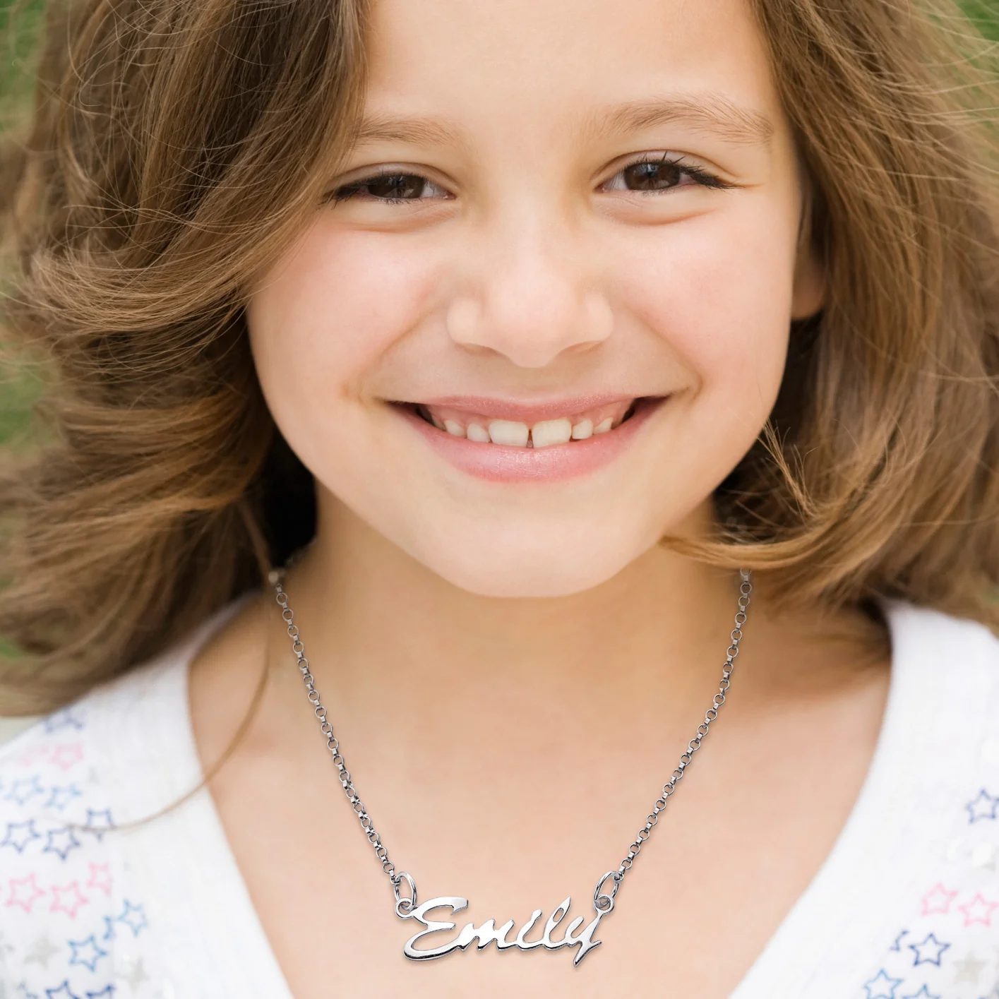 Sterling Silver Kid's Script Name Necklace - Image 3