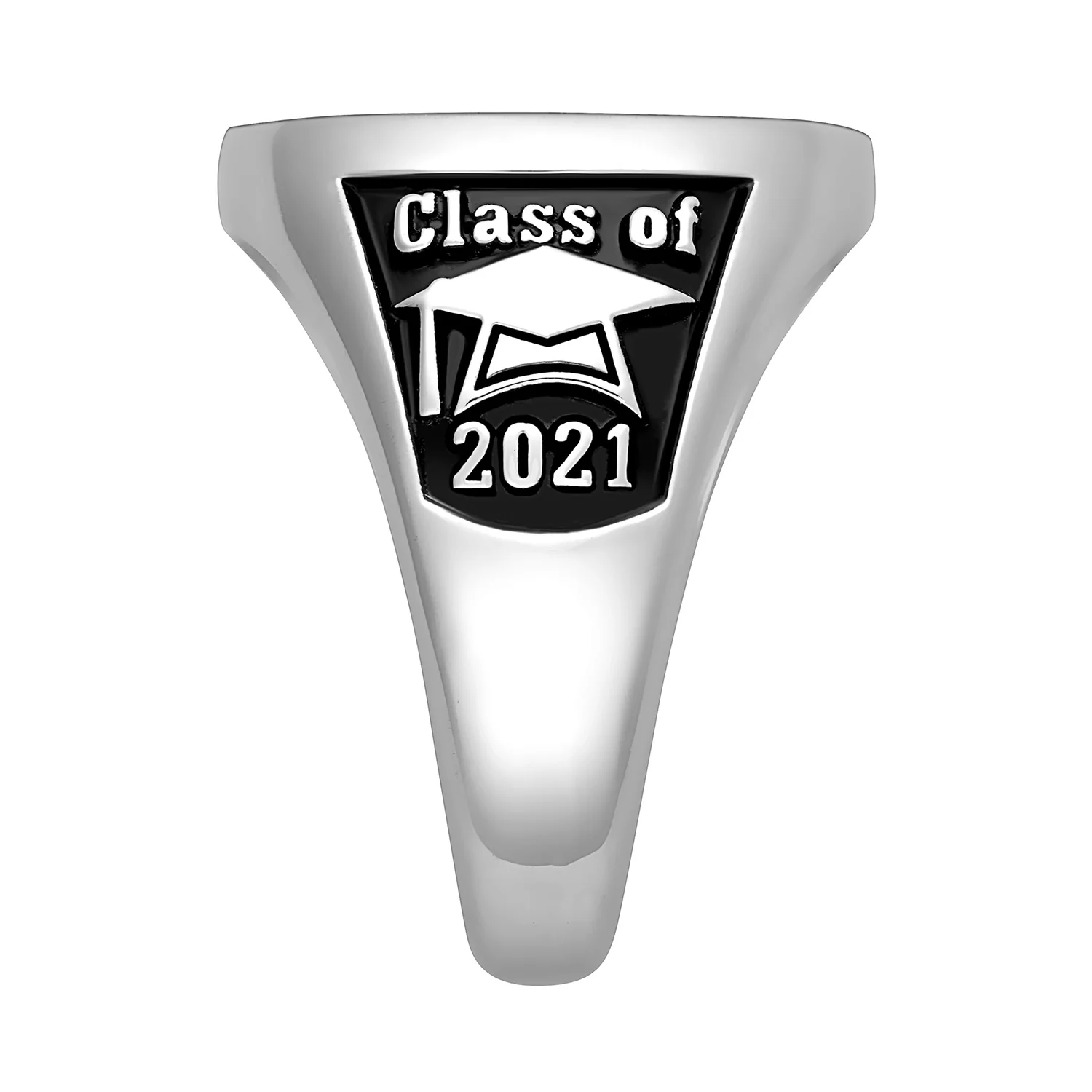 Sterling Silver Ladies Oval Signet Class Ring - Image 3