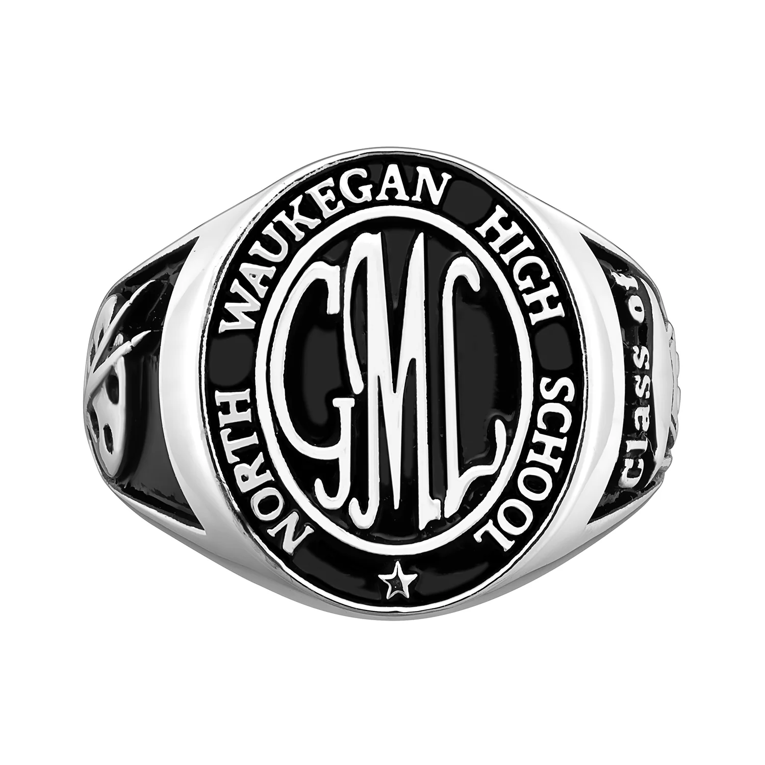 Sterling Silver Ladies Oval Signet Class Ring - Image 4
