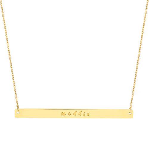 Sterling Silver Long Bar Name Necklace - Image 4