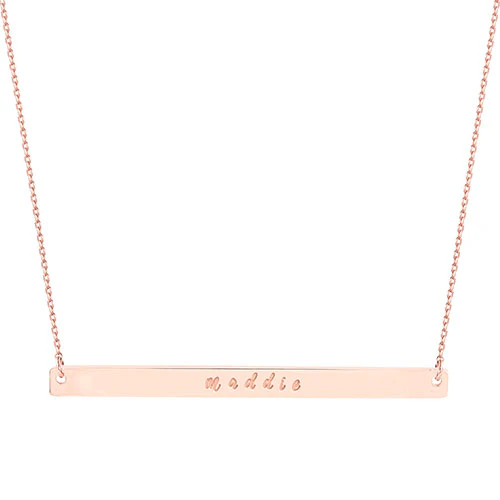 Sterling Silver Long Bar Name Necklace - Image 6
