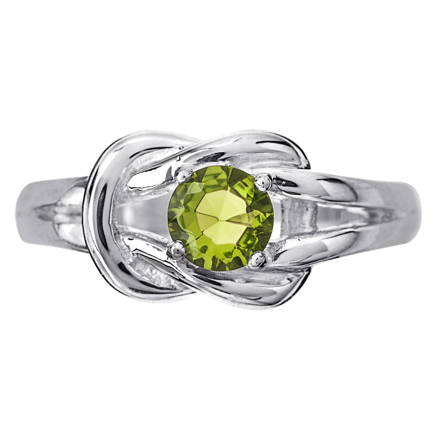 Sterling Silver Love Knot Birthstone Ring