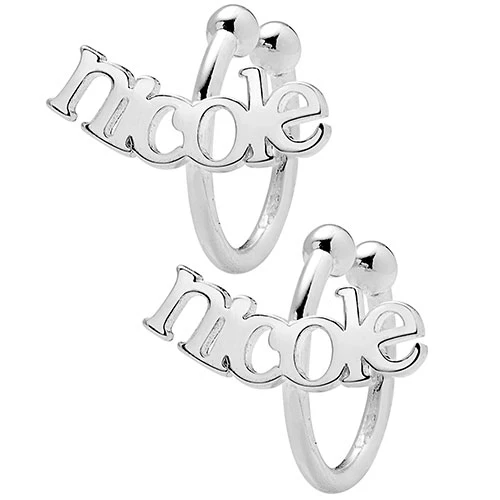 Sterling Silver Lowercase Name Ear Cuffs - Image 2
