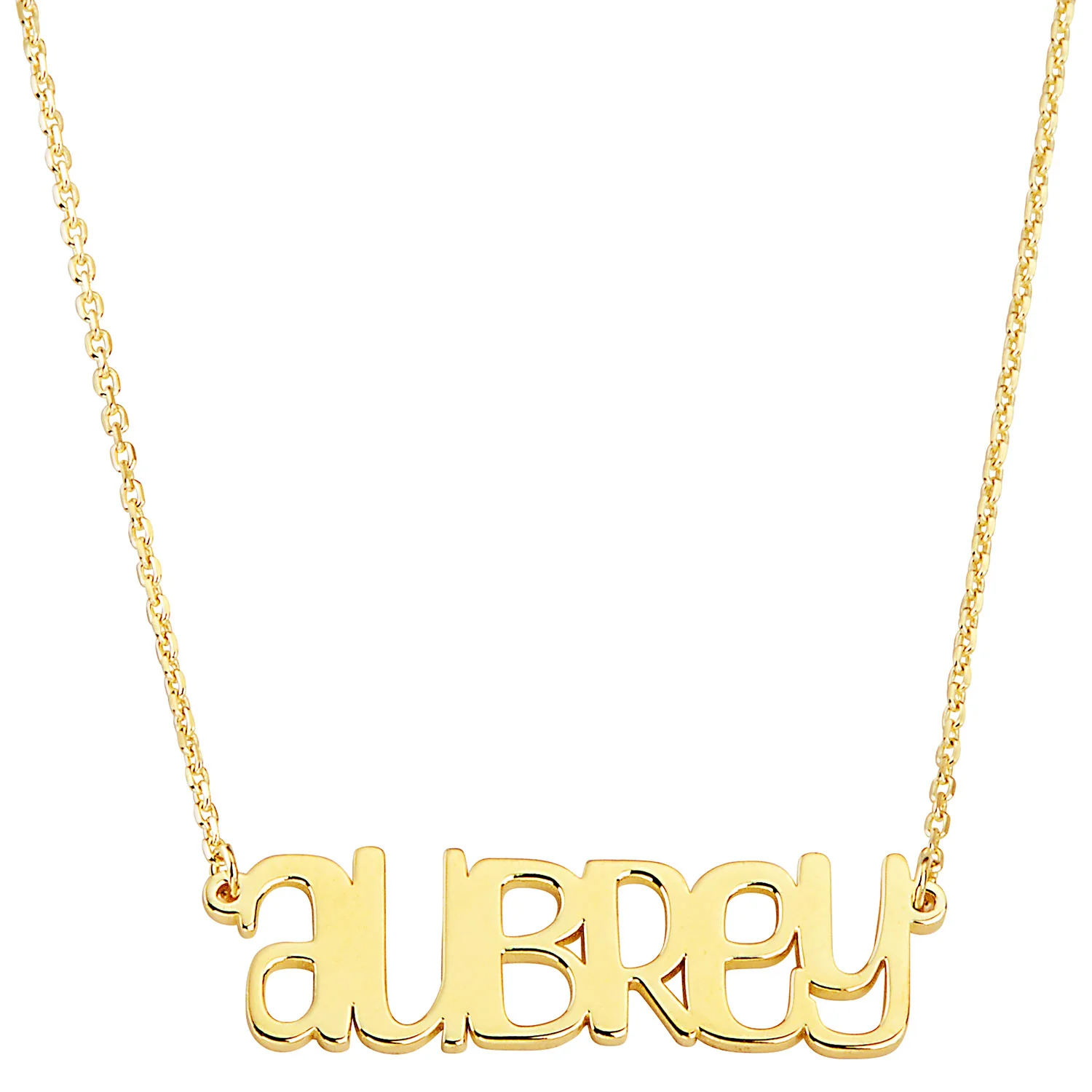 Sterling Silver Lowercase Playful Font Name Plaque Necklace - Image 4