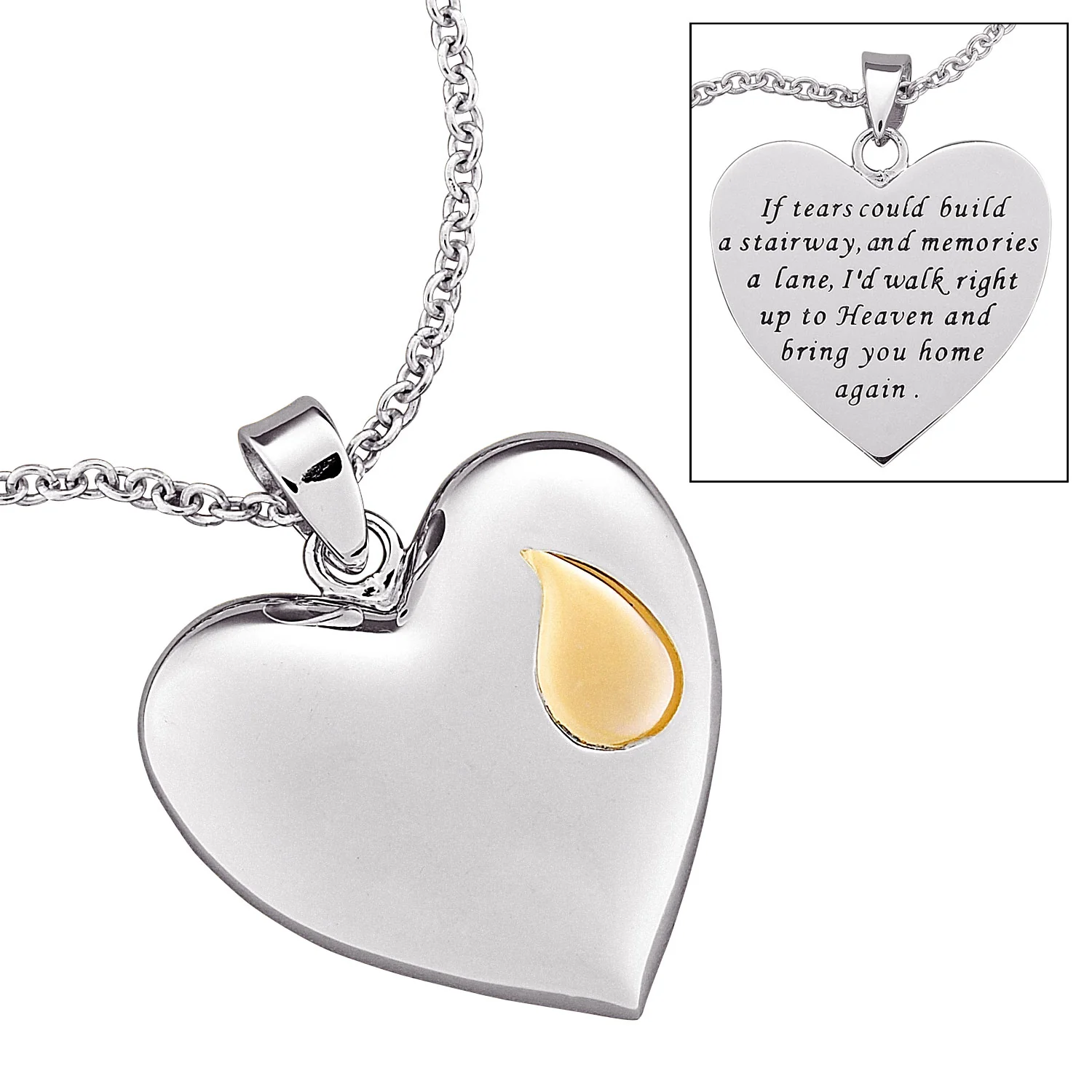 Sterling Silver Memorial Heart Pendant on 20in chain - Image 2
