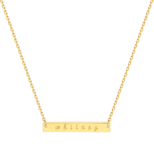 Sterling Silver Mini Bar Name Necklace - Image 4