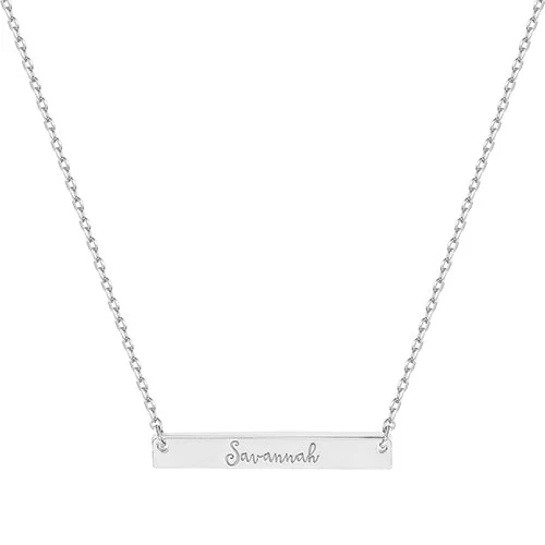 Sterling Silver Mini Bar Name Necklace - Image 2