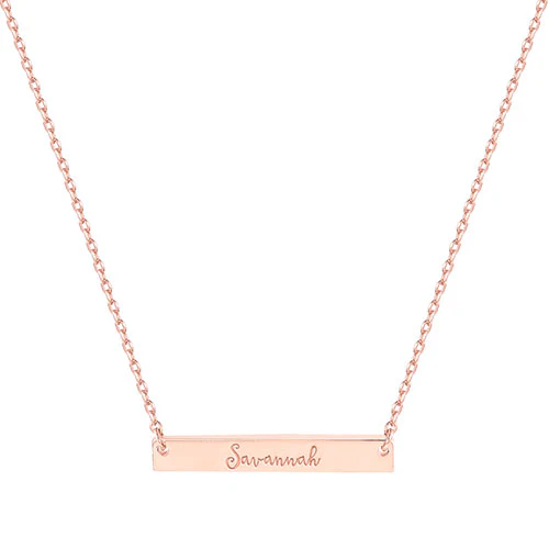 Sterling Silver Mini Bar Name Necklace - Image 6