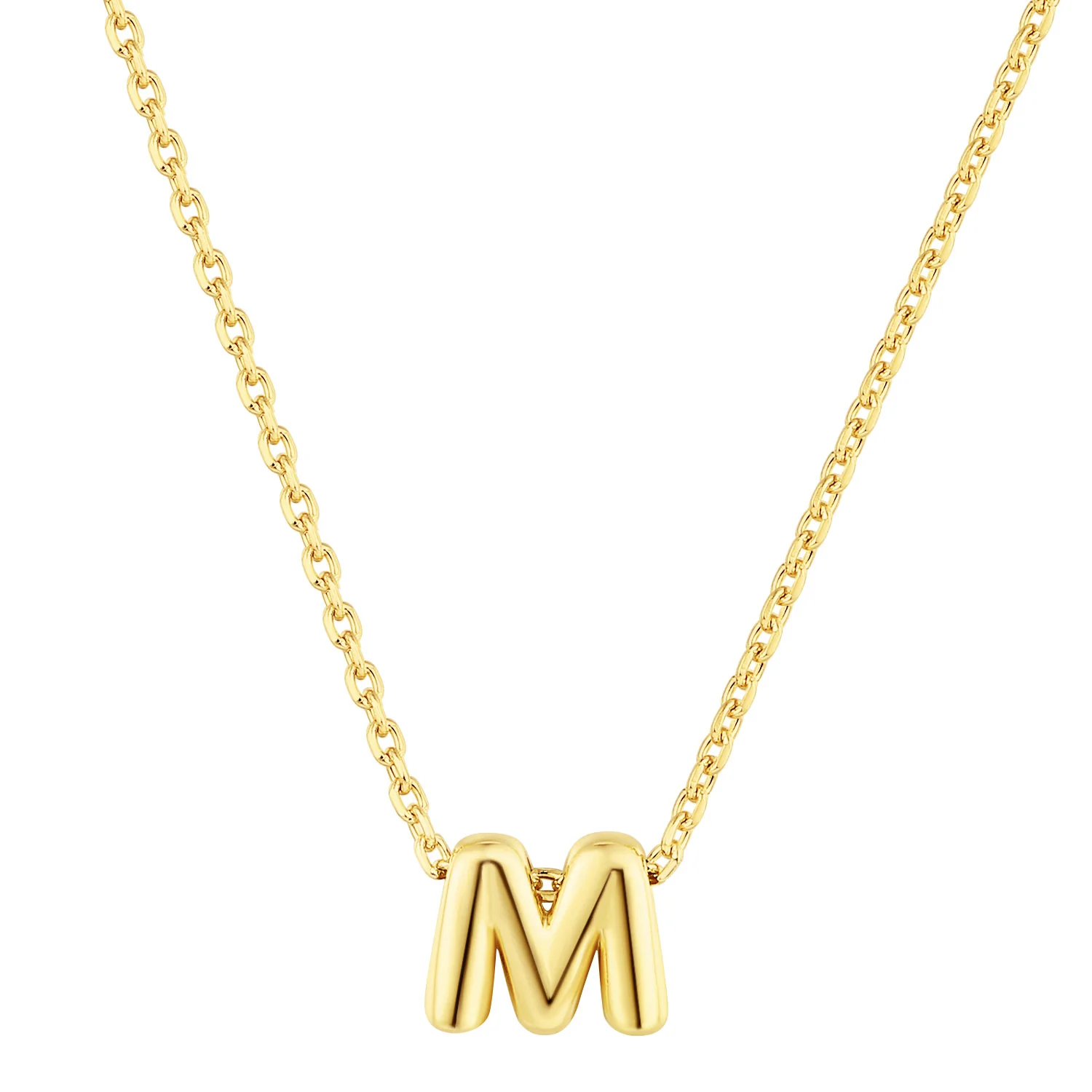 Sterling Silver Mini Uppercase Balloon Initial Necklace - Image 4