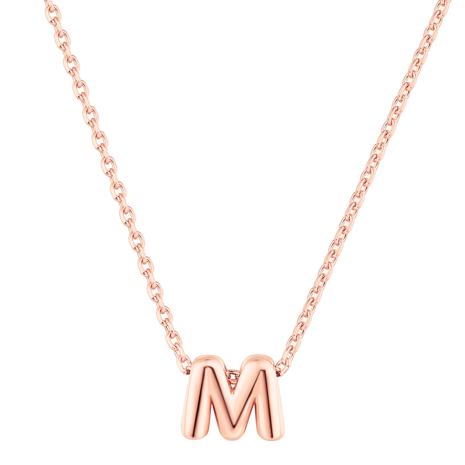 Sterling Silver Mini Uppercase Balloon Initial Necklace - Image 5