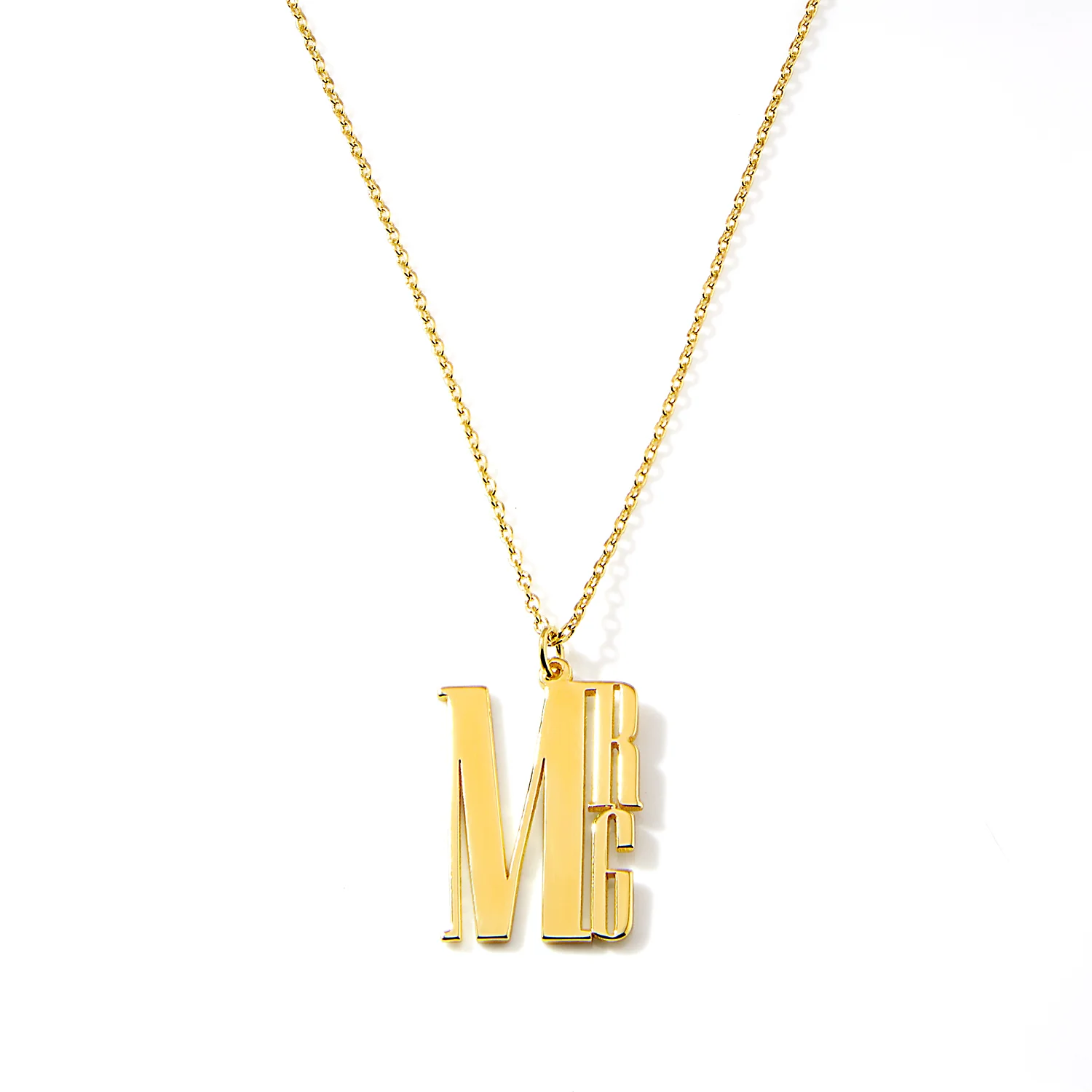 Sterling Silver Modern Monogram Pendant Necklace - Image 4