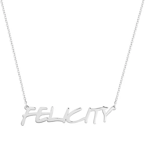 Sterling Silver Modern Uppercase Name Plaque - Image 2