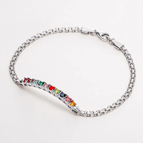 Sterling Silver Mother's Birthstone Bracelet - Image 2