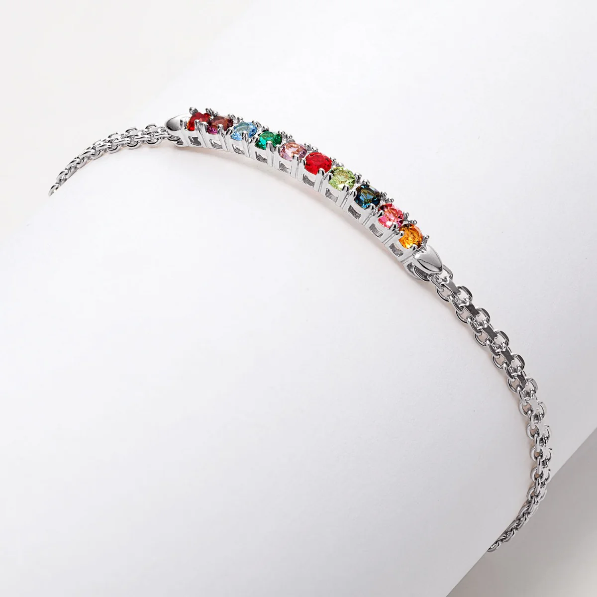 Sterling Silver Mother's Birthstone Bracelet - Image 3