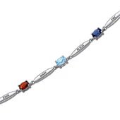 Sterling Silver Name & Birthstone Mother's Bracelet - Image 4
