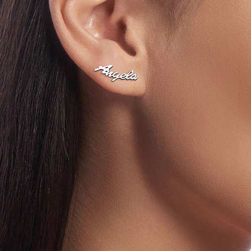 Sterling Silver Name Earrings - Image 5