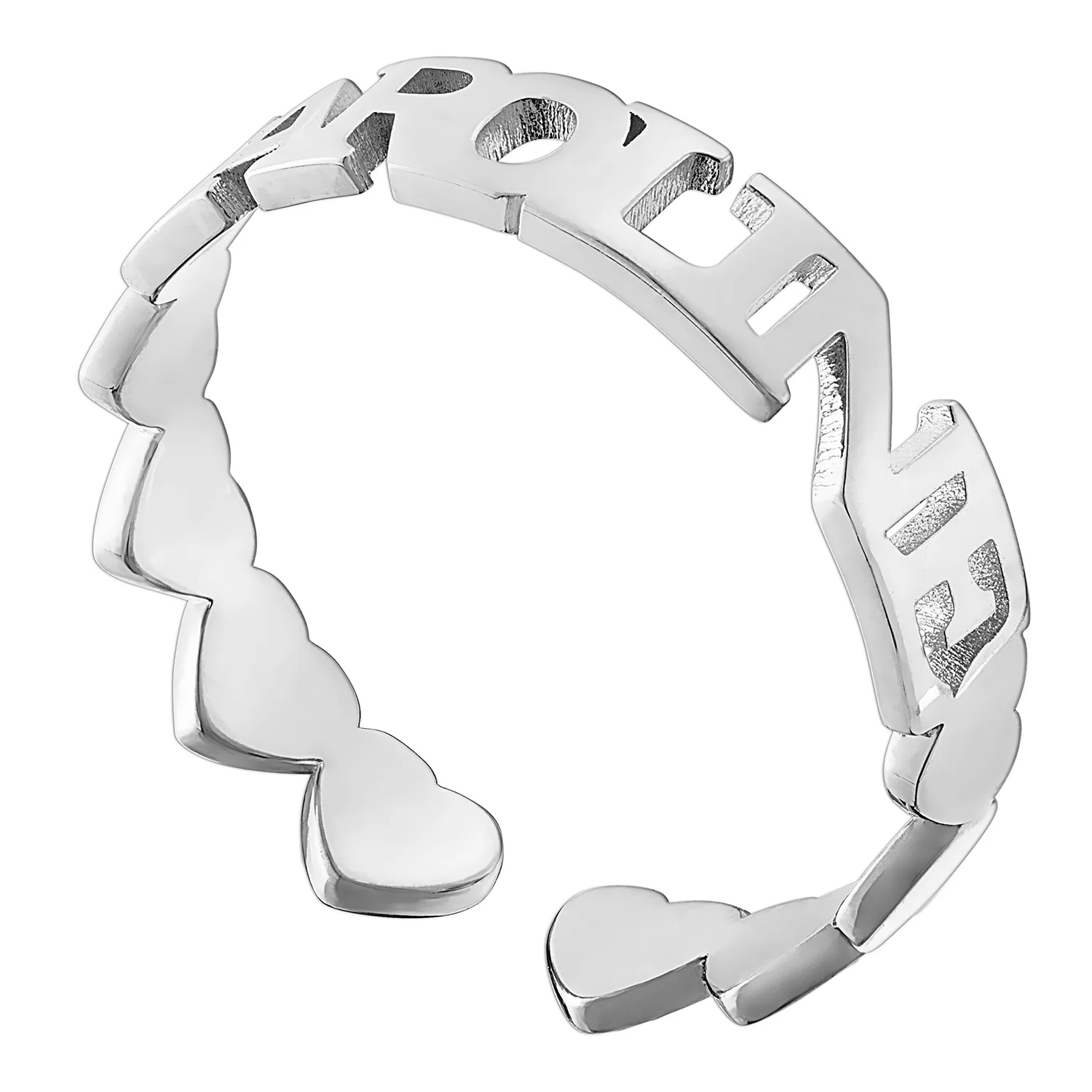 Sterling Silver Name with Heart Band Ring - Image 3