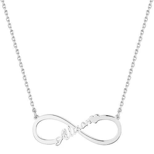 Sterling Silver Name with Heart Infinity Pendant - Image 2