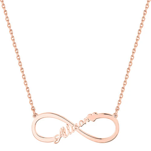 Sterling Silver Name with Heart Infinity Pendant - Image 6