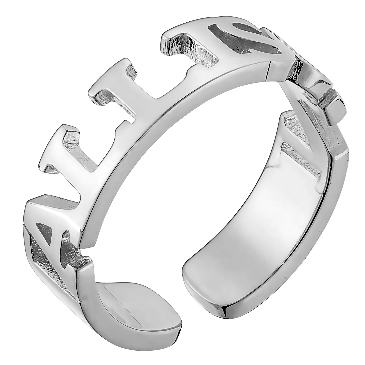 Sterling Silver Name with Side Birthstone Ring - Image 3