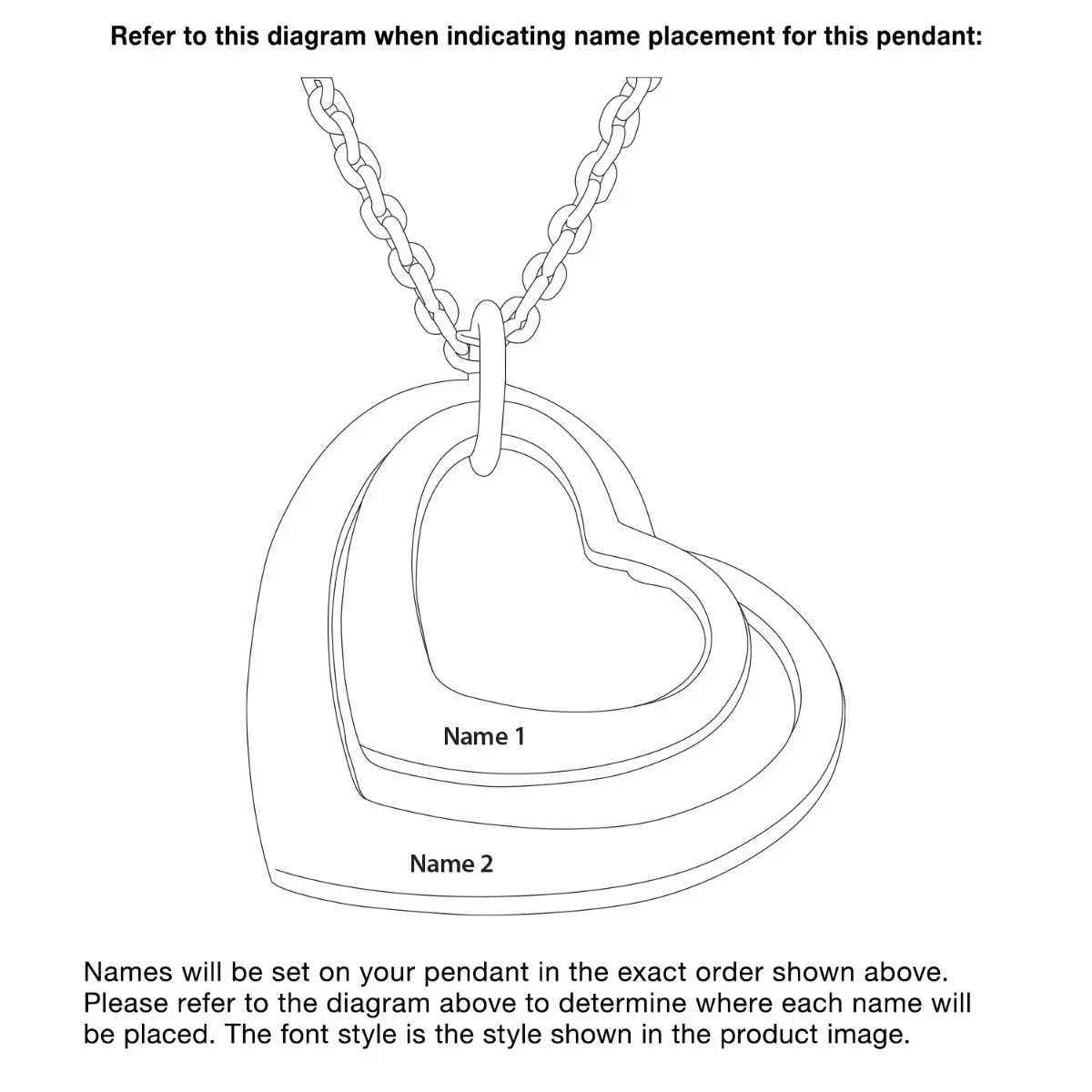 Sterling Silver Nesting Hearts with Names Necklaces - 2 - Image 3