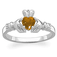 Sterling Silver November Birthstone Claddagh Ring