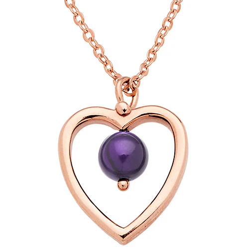 Sterling Silver Open Heart with Birth Month Pearl Necklace - Image 6