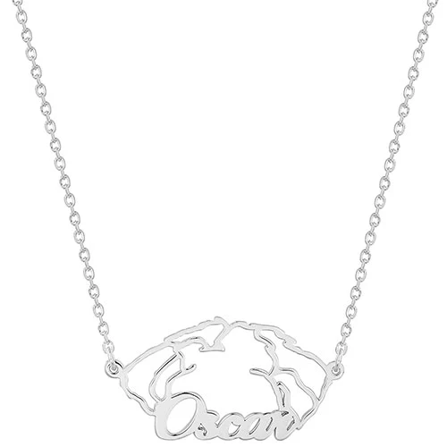 Sterling Silver Personalized Puppy Ears Necklace - Image 4