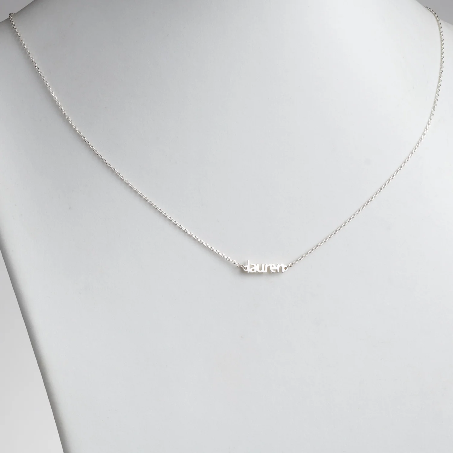 Sterling Silver Petite Block Name Necklace - Image 2
