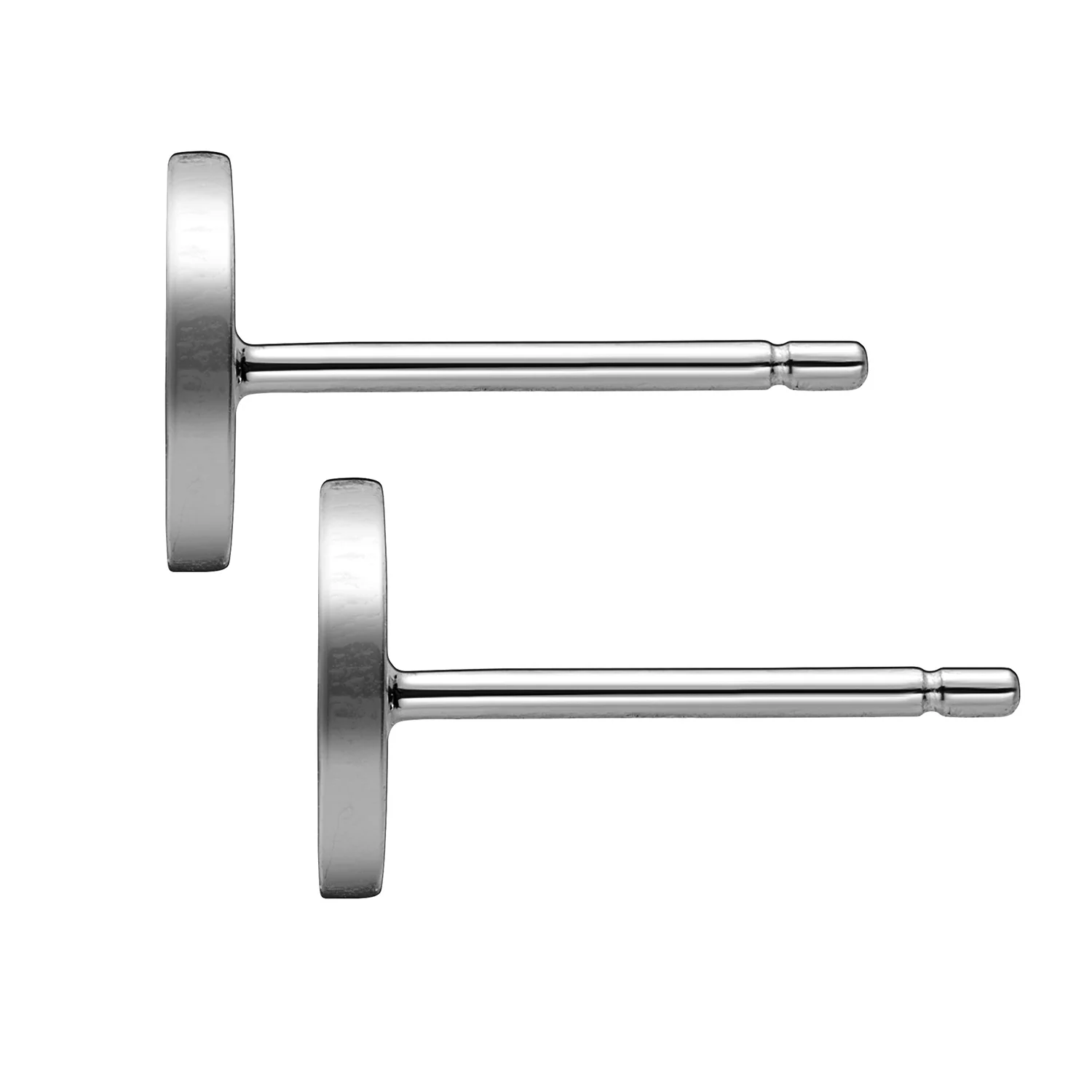 Sterling Silver Petite Engraved Initial Disc Earrings - Image 3
